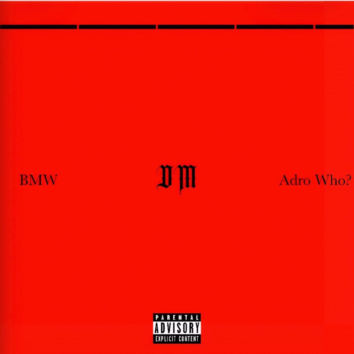 Dm cover: red square with the title in black